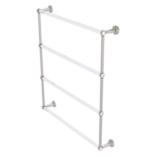 Allied Brass Pacific Beach 32.6" x 5" Satin Nickel Solid Brass 4-Tier Ladder Towel Bar With Twisted Accents