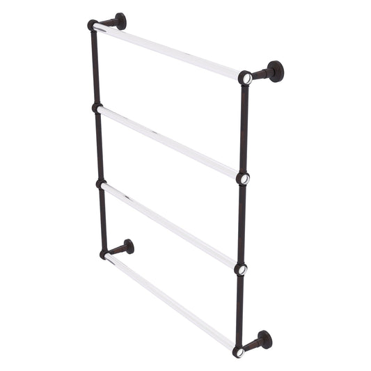 Allied Brass Pacific Beach 32.6" x 5" Venetian Bronze Solid Brass 4-Tier Ladder Towel Bar With Grooved Accents