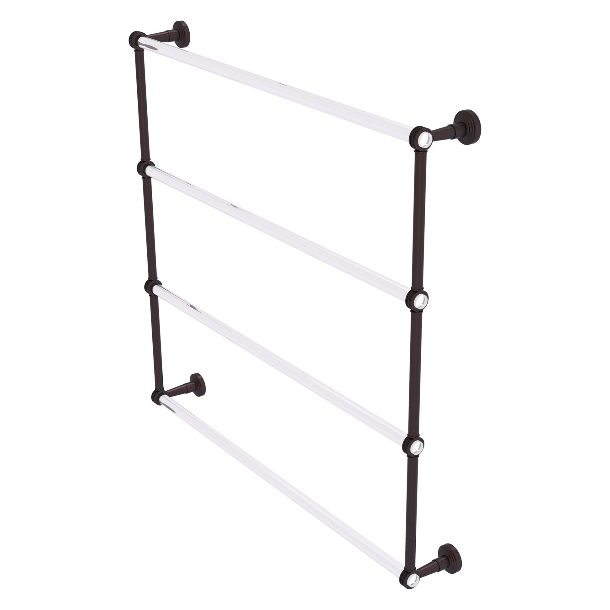 Allied Brass Pacific Beach 38.6" x 5" Antique Bronze Solid Brass 4-Tier Ladder Towel Bar With Dotted Accents