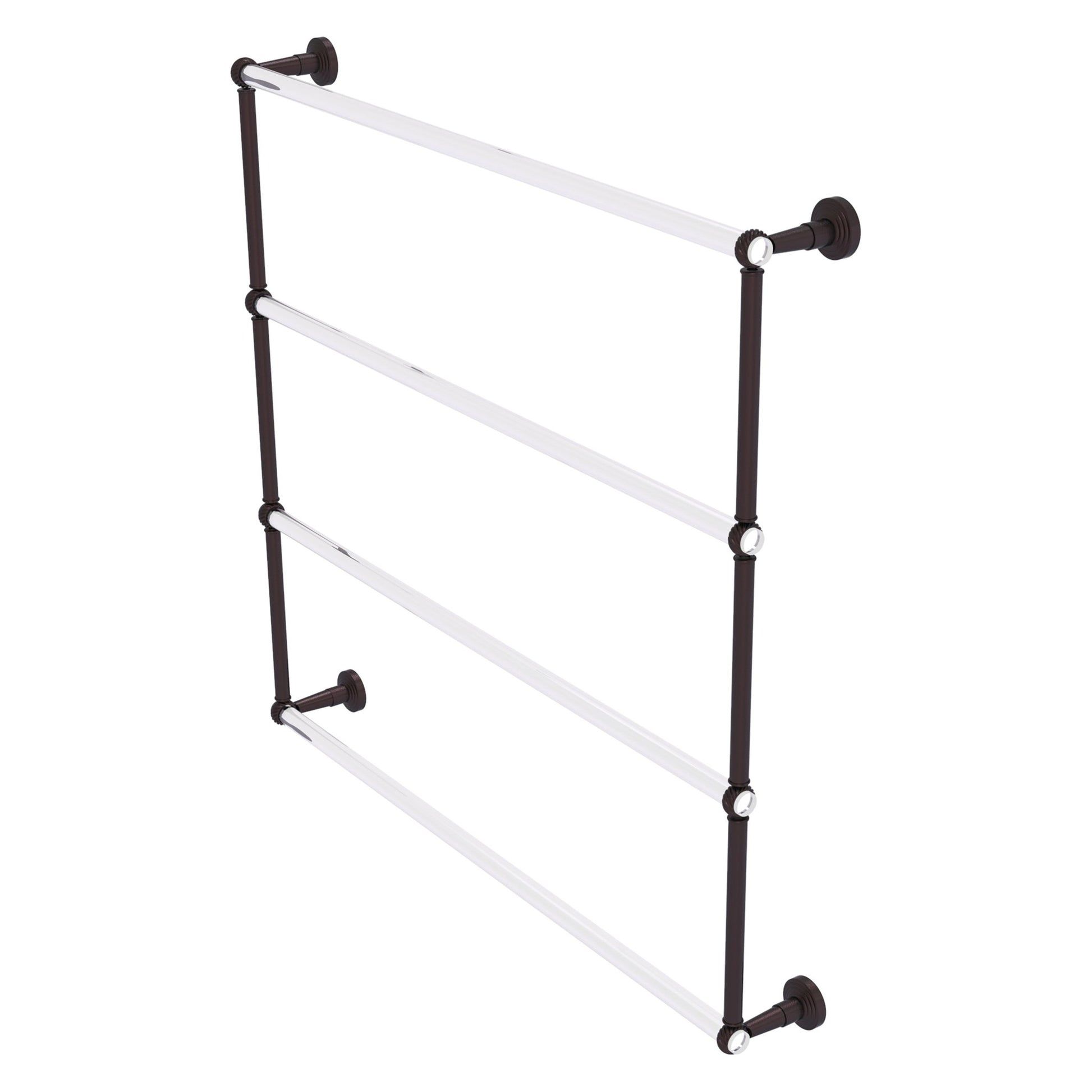 Allied Brass Pacific Beach 38.6" x 5" Antique Bronze Solid Brass 4-Tier Ladder Towel Bar With Twisted Accents
