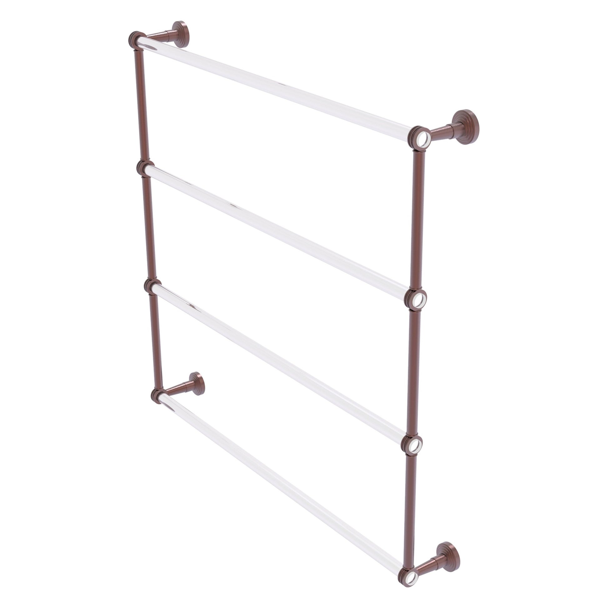 Allied Brass Pacific Beach 38.6" x 5" Antique Copper Solid Brass 4-Tier Ladder Towel Bar With Dotted Accents