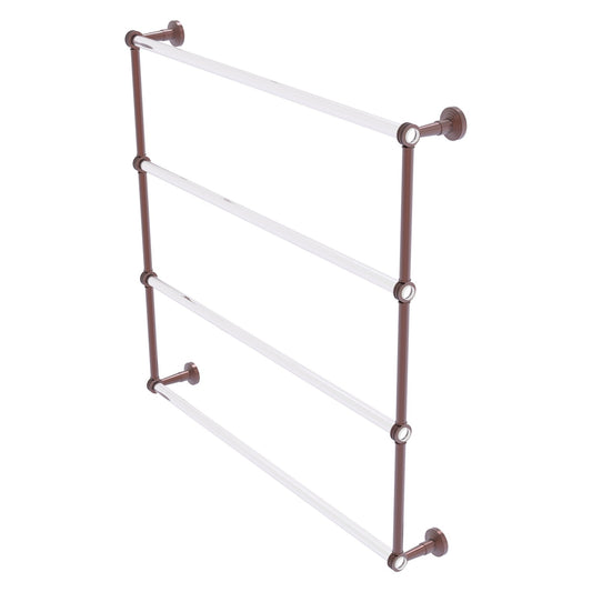 Allied Brass Pacific Beach 38.6" x 5" Antique Copper Solid Brass 4-Tier Ladder Towel Bar With Dotted Accents