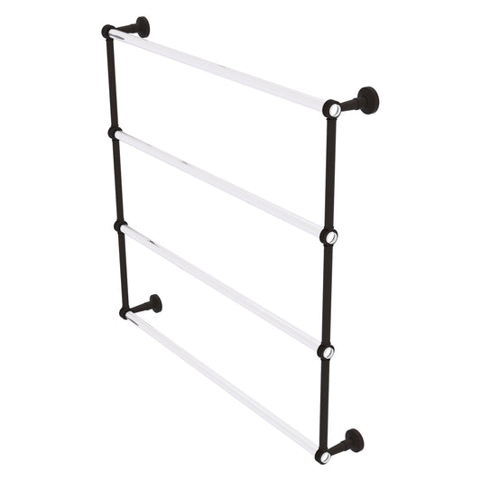 Allied Brass Pacific Beach 38.6" x 5" Oil Rubbed Bronze Solid Brass 4-Tier Ladder Towel Bar With Dotted Accents