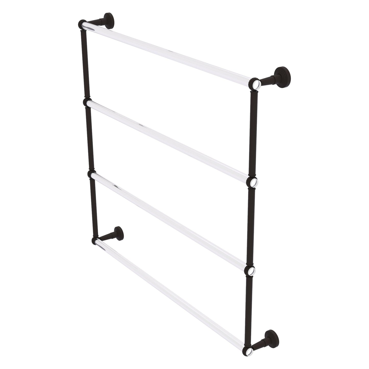 Allied Brass Pacific Beach 38.6" x 5" Oil Rubbed Bronze Solid Brass 4-Tier Ladder Towel Bar With Twisted Accents