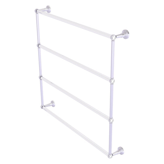 Allied Brass Pacific Beach 38.6" x 5" Polished Chrome Solid Brass 4-Tier Ladder Towel Bar With Twisted Accents