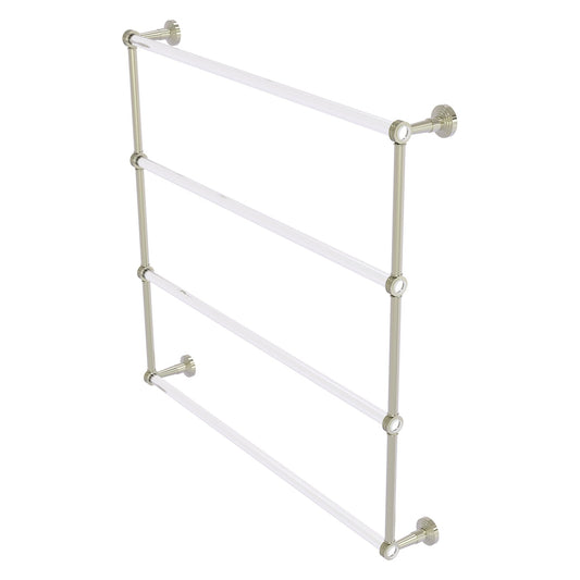 Allied Brass Pacific Beach 38.6" x 5" Polished Nickel Solid Brass 4-Tier Ladder Towel Bar With Dotted Accents