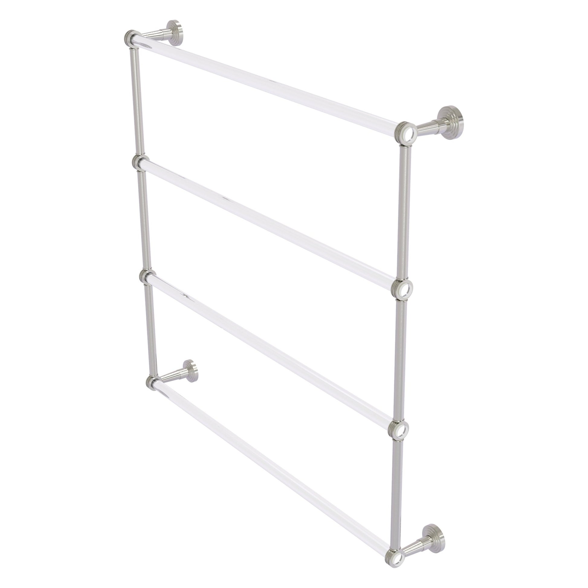 Allied Brass Pacific Beach 38.6" x 5" Satin Nickel Solid Brass 4-Tier Ladder Towel Bar With Dotted Accents