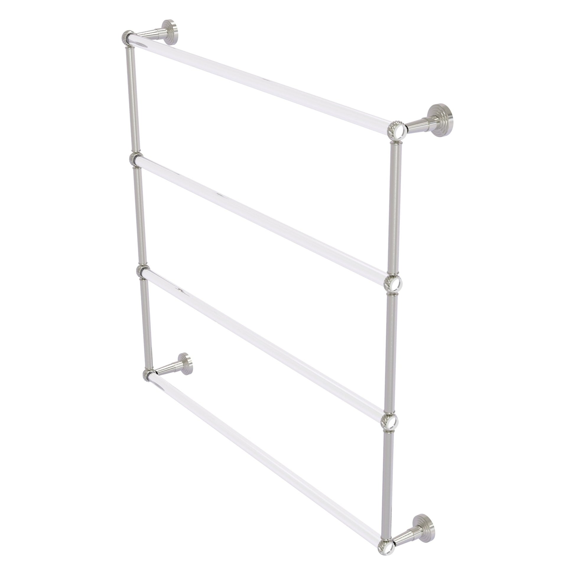 Allied Brass Pacific Beach 38.6" x 5" Satin Nickel Solid Brass 4-Tier Ladder Towel Bar With Twisted Accents