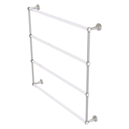 Allied Brass Pacific Beach 38.6" x 5" Satin Nickel Solid Brass 4-Tier Ladder Towel Bar With Twisted Accents