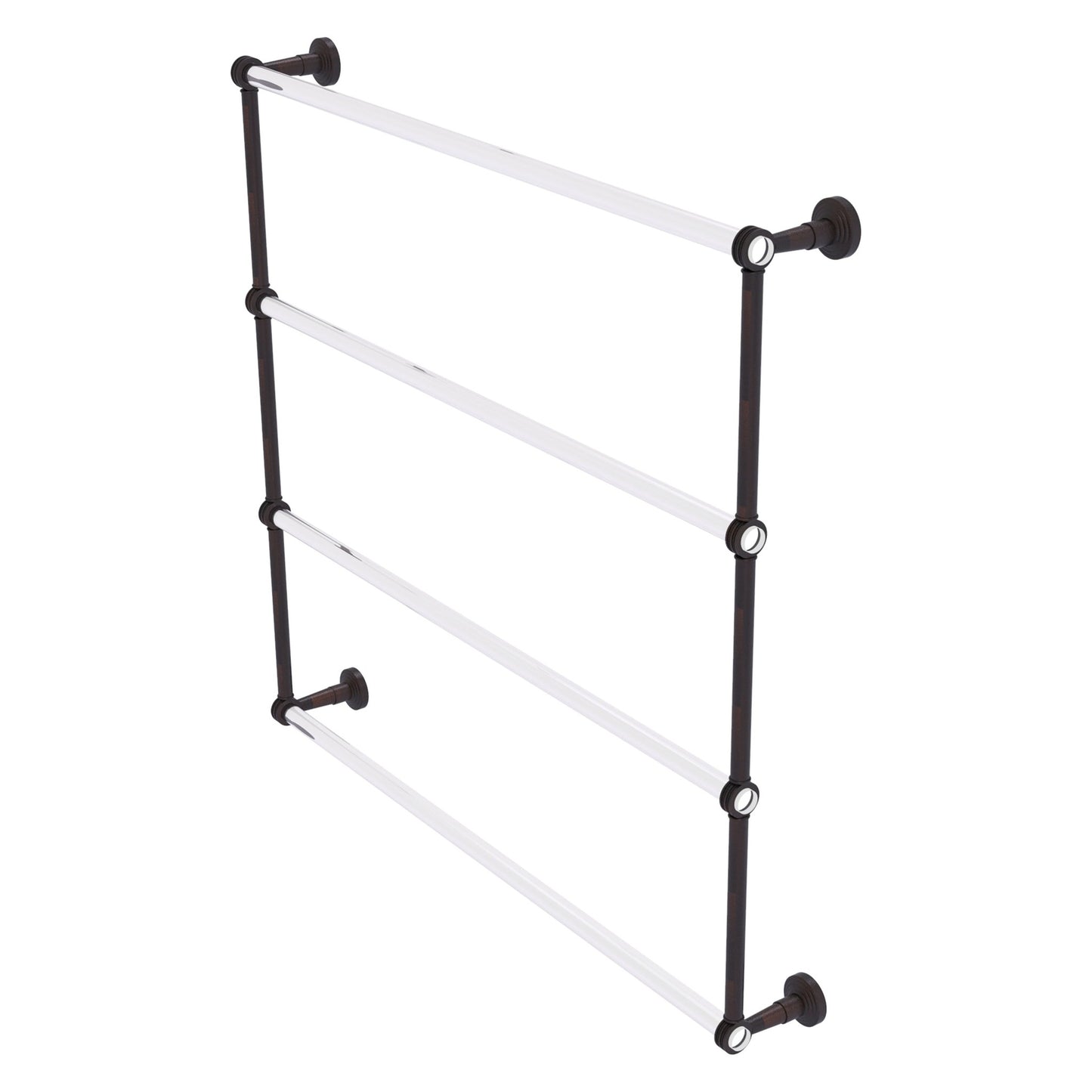 Allied Brass Pacific Beach 38.6" x 5" Venetian Bronze Solid Brass 4-Tier Ladder Towel Bar With Dotted Accents