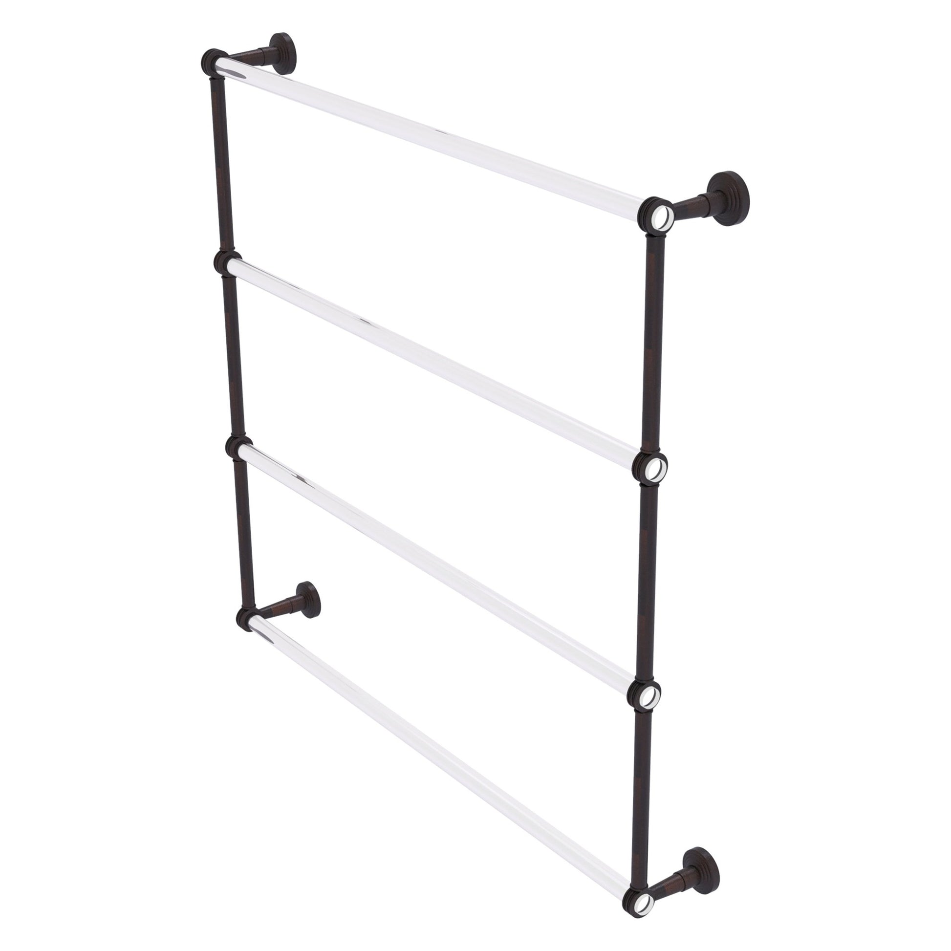 Allied Brass Pacific Beach 38.6" x 5" Venetian Bronze Solid Brass 4-Tier Ladder Towel Bar With Dotted Accents