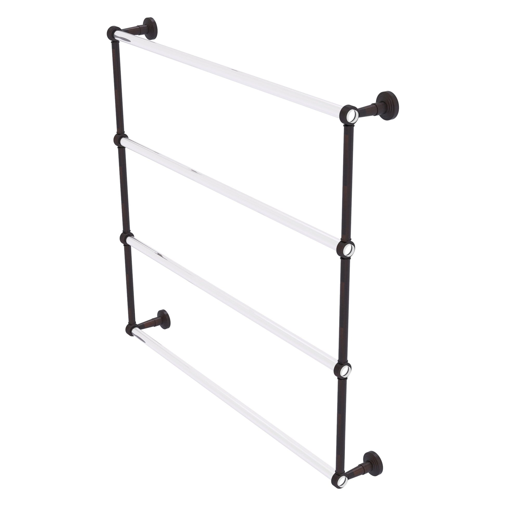 Allied Brass Pacific Beach 38.6" x 5" Venetian Bronze Solid Brass 4-Tier Ladder Towel Bar With Grooved Accents