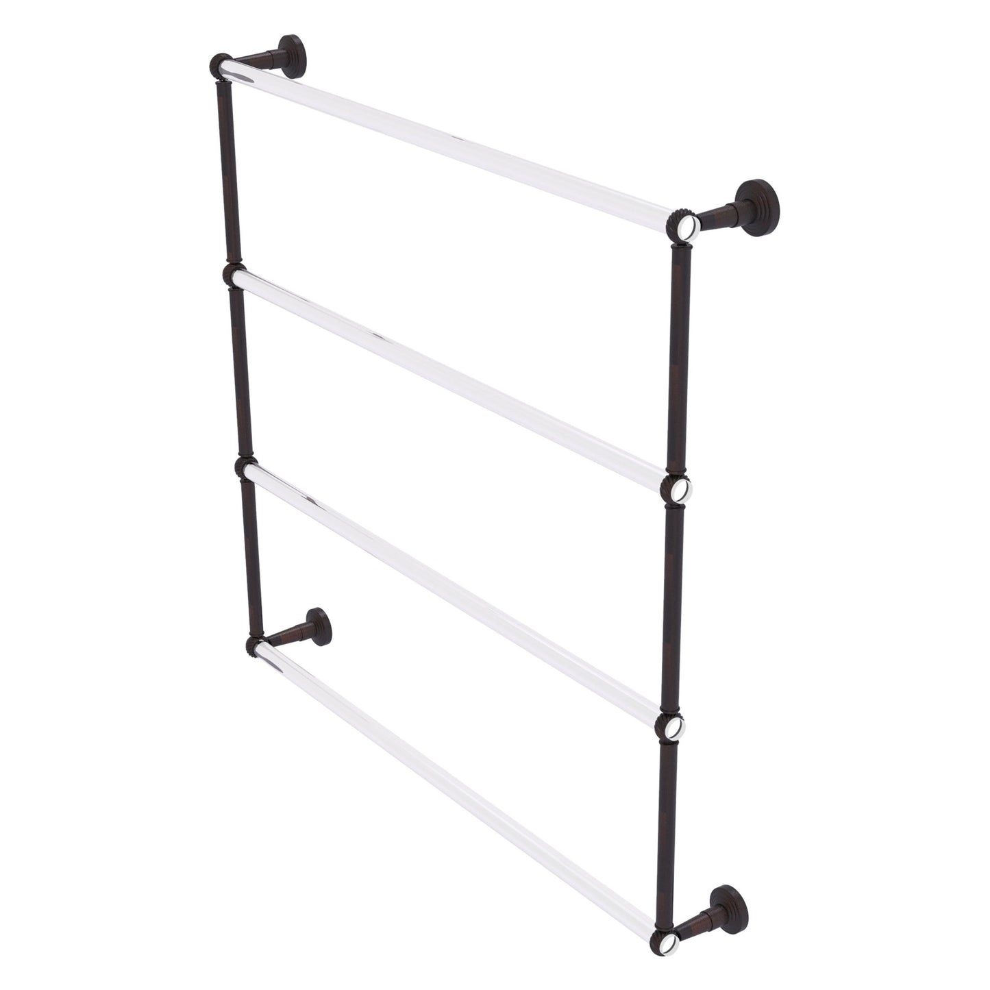 Allied Brass Pacific Beach 38.6" x 5" Venetian Bronze Solid Brass 4-Tier Ladder Towel Bar With Twisted Accents