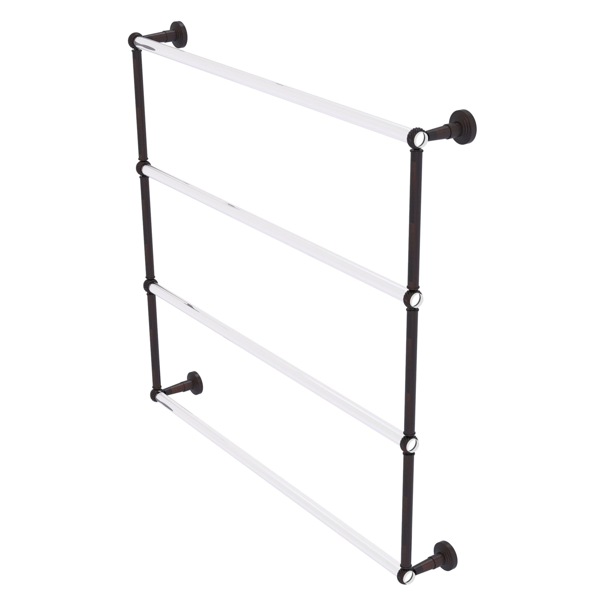 Allied Brass Pacific Beach 38.6" x 5" Venetian Bronze Solid Brass 4-Tier Ladder Towel Bar With Twisted Accents