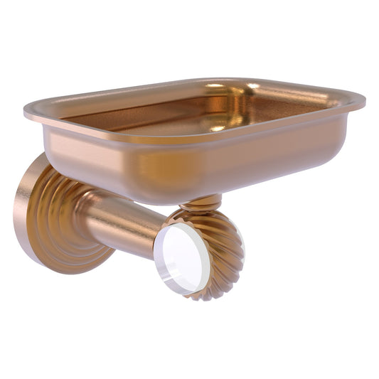 Allied Brass Pacific Beach 4.4" x 3.3" Brushed Bronze Solid Brass Wall-Mounted Soap Dish Holder With Twisted Accents