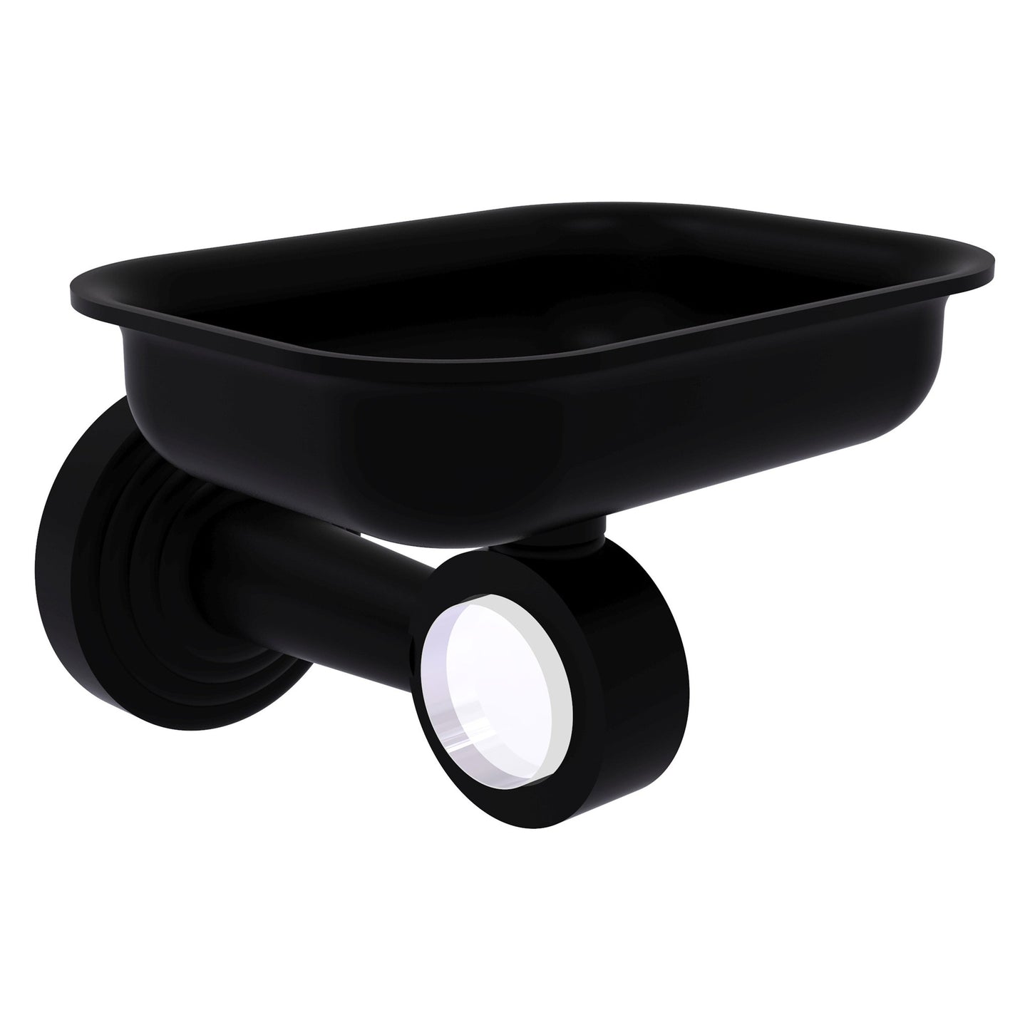 Allied Brass Pacific Beach 4.4" x 3.3" Matte Black Solid Brass Wall-Mounted Soap Dish Holder
