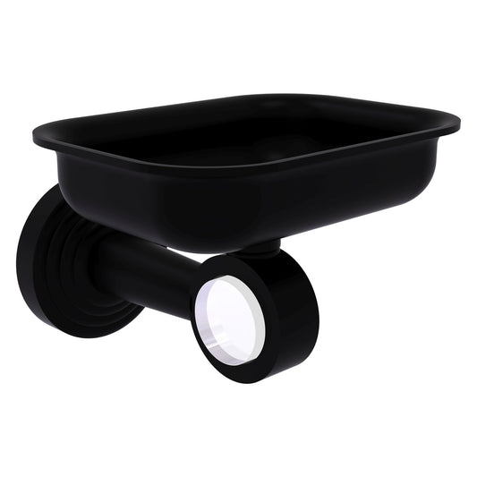 Allied Brass Pacific Beach 4.4" x 3.3" Matte Black Solid Brass Wall-Mounted Soap Dish Holder