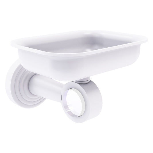Allied Brass Pacific Beach 4.4" x 3.3" Matte White Solid Brass Wall-Mounted Soap Dish Holder