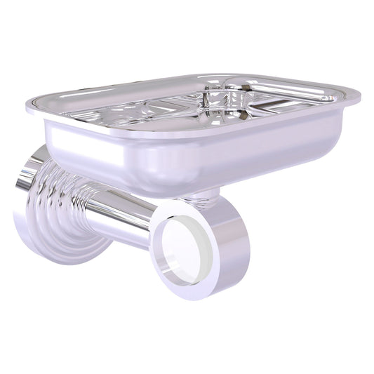 Allied Brass Pacific Beach 4.4" x 3.3" Polished Chrome Solid Brass Wall-Mounted Soap Dish Holder