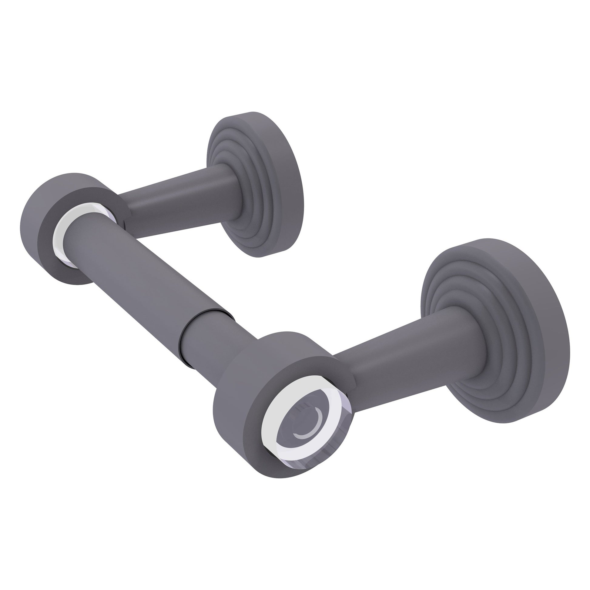 Allied Brass Pacific Beach 7.7" x 2.2" Matte Gray Solid Brass Two-Post Toilet Tissue Holder