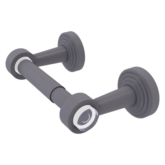 Allied Brass Pacific Beach 7.7" x 2.2" Matte Gray Solid Brass Two-Post Toilet Tissue Holder