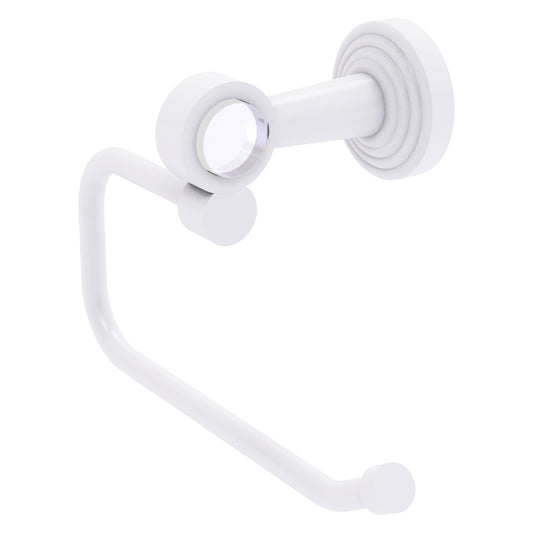 Allied Brass Pacific Beach 7.7" x 5.6" Matte White Solid Brass European Style Toilet Tissue Holder