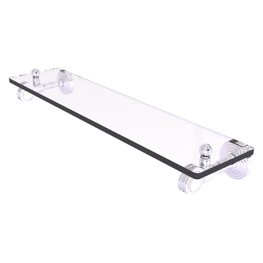 Allied Brass Pacific Grove 16" x 5.1" Polished Chrome Solid Brass Glass Shelf With Dotted Accents