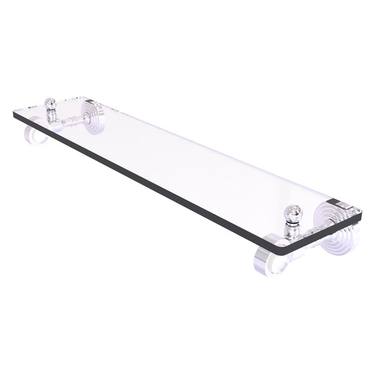 Allied Brass Pacific Grove 16" x 5.1" Polished Chrome Solid Brass Glass Shelf