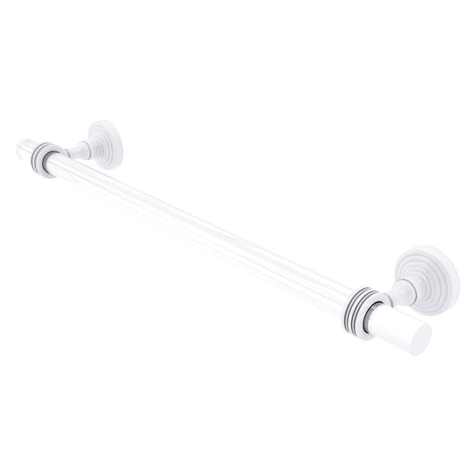 Allied Brass Pacific Grove 22" x 2.2" Matte White Solid Brass Towel Bar With Dotted Accents