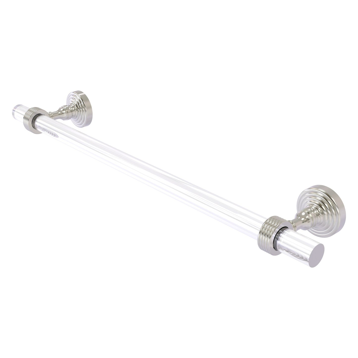 Allied Brass Pacific Grove 22" x 2.2" Satin Nickel Solid Brass 18-Inch Towel Bar With Grooved Accents