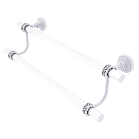 Allied Brass Pacific Grove 22" x 5.3" Matte White Solid Brass 18-Inch Double Towel Bar With Dotted Accents