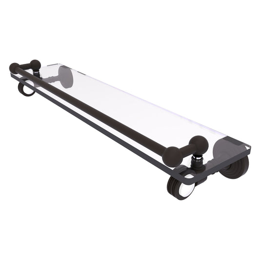 Allied Brass Pacific Grove 22" x 5.5" Oil Rubbed Bronze Solid Brass Gallery Glass Shelf With Dotted Accents