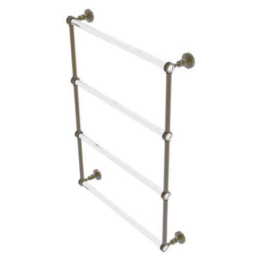 Allied Brass Pacific Grove 26.2" x 4.7" Antique Brass Solid Brass 4-Tier Ladder Towel Bar With Dotted Accents