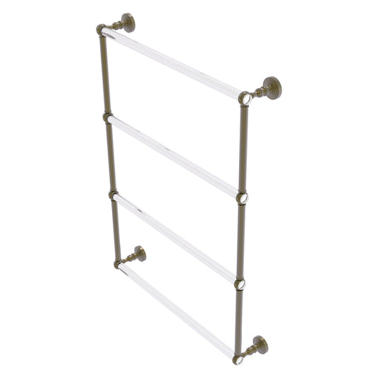 Allied Brass Pacific Grove 26.2" x 4.7" Antique Brass Solid Brass 4-Tier Ladder Towel Bar With Twisted Accents