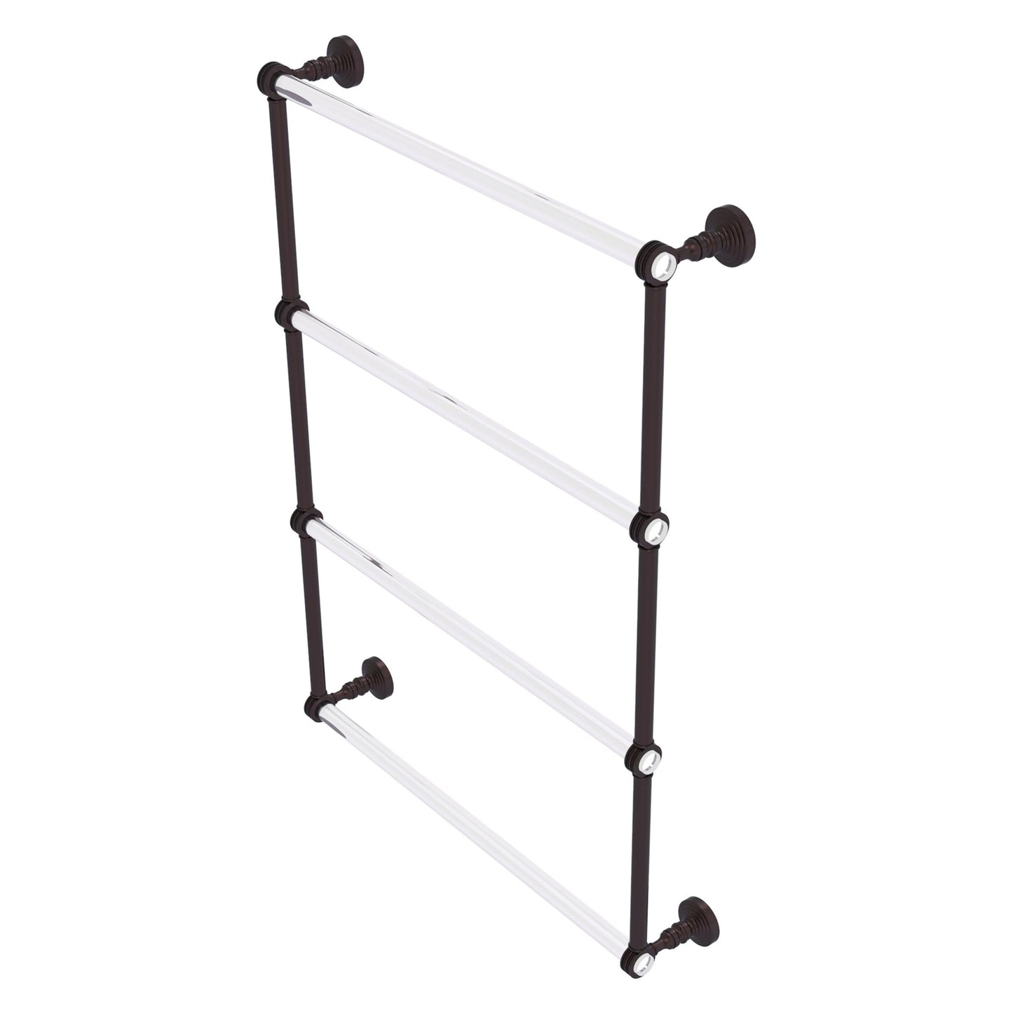 Allied Brass Pacific Grove 26.2" x 4.7" Antique Bronze Solid Brass 4-Tier Ladder Towel Bar With Dotted Accents