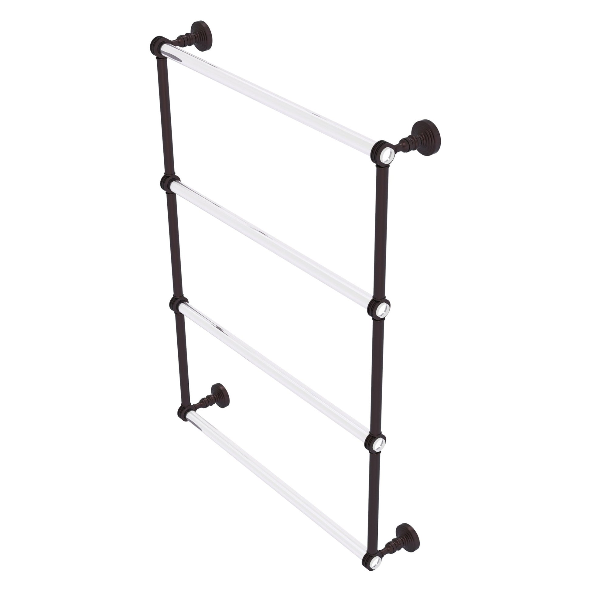Allied Brass Pacific Grove 26.2" x 4.7" Antique Bronze Solid Brass 4-Tier Ladder Towel Bar With Dotted Accents