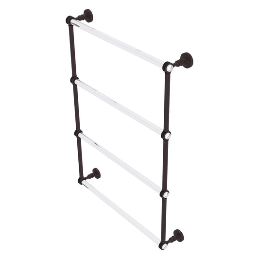 Allied Brass Pacific Grove 26.2" x 4.7" Antique Bronze Solid Brass 4-Tier Ladder Towel Bar With Dotted Accents