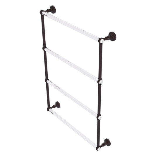 Allied Brass Pacific Grove 26.2" x 4.7" Antique Bronze Solid Brass 4-Tier Ladder Towel Bar With Twisted Accents