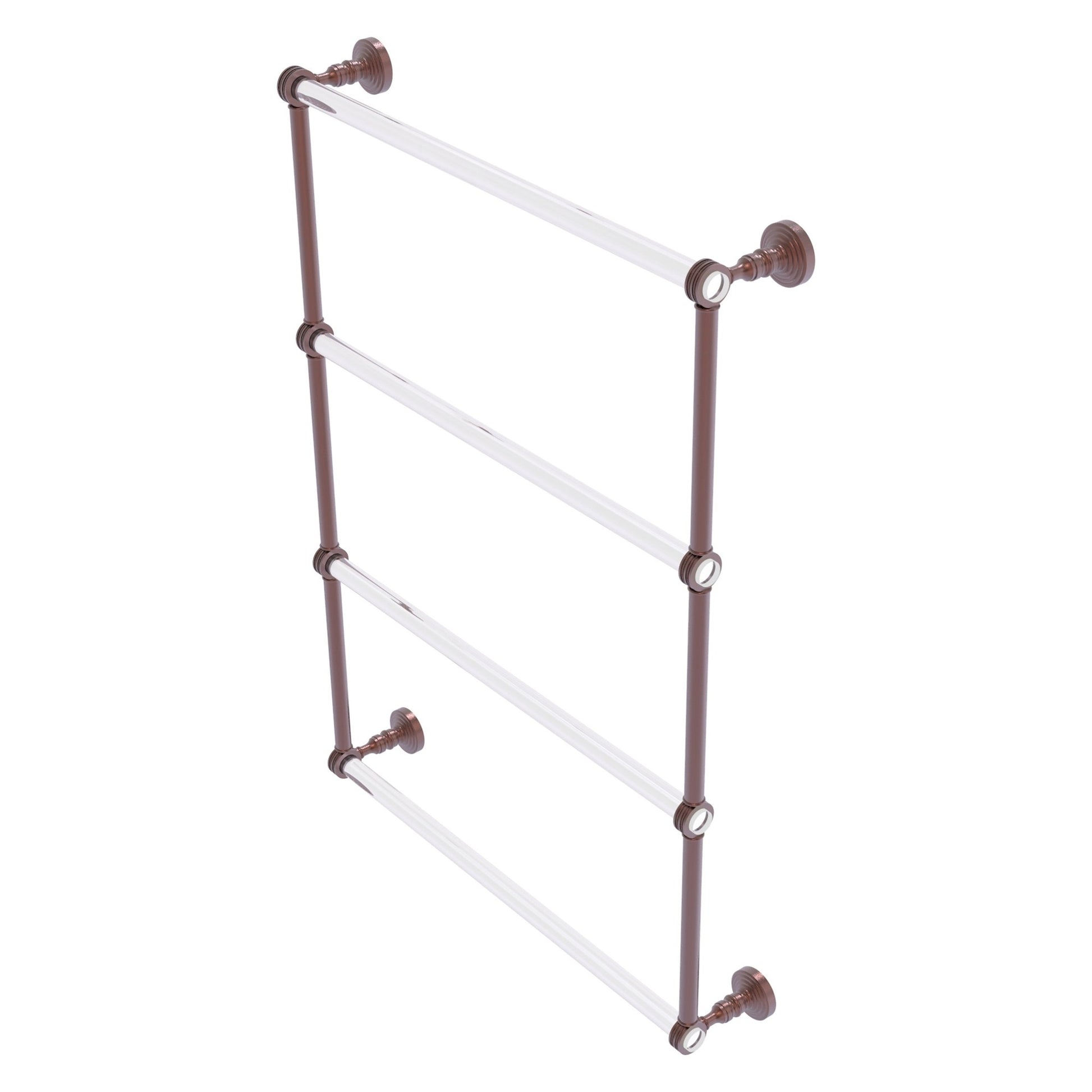 Allied Brass Pacific Grove 26.2" x 4.7" Antique Copper Solid Brass 4-Tier Ladder Towel Bar With Dotted Accents
