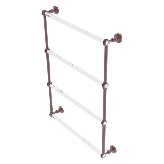 Allied Brass Pacific Grove 26.2" x 4.7" Antique Copper Solid Brass 4-Tier Ladder Towel Bar With Dotted Accents