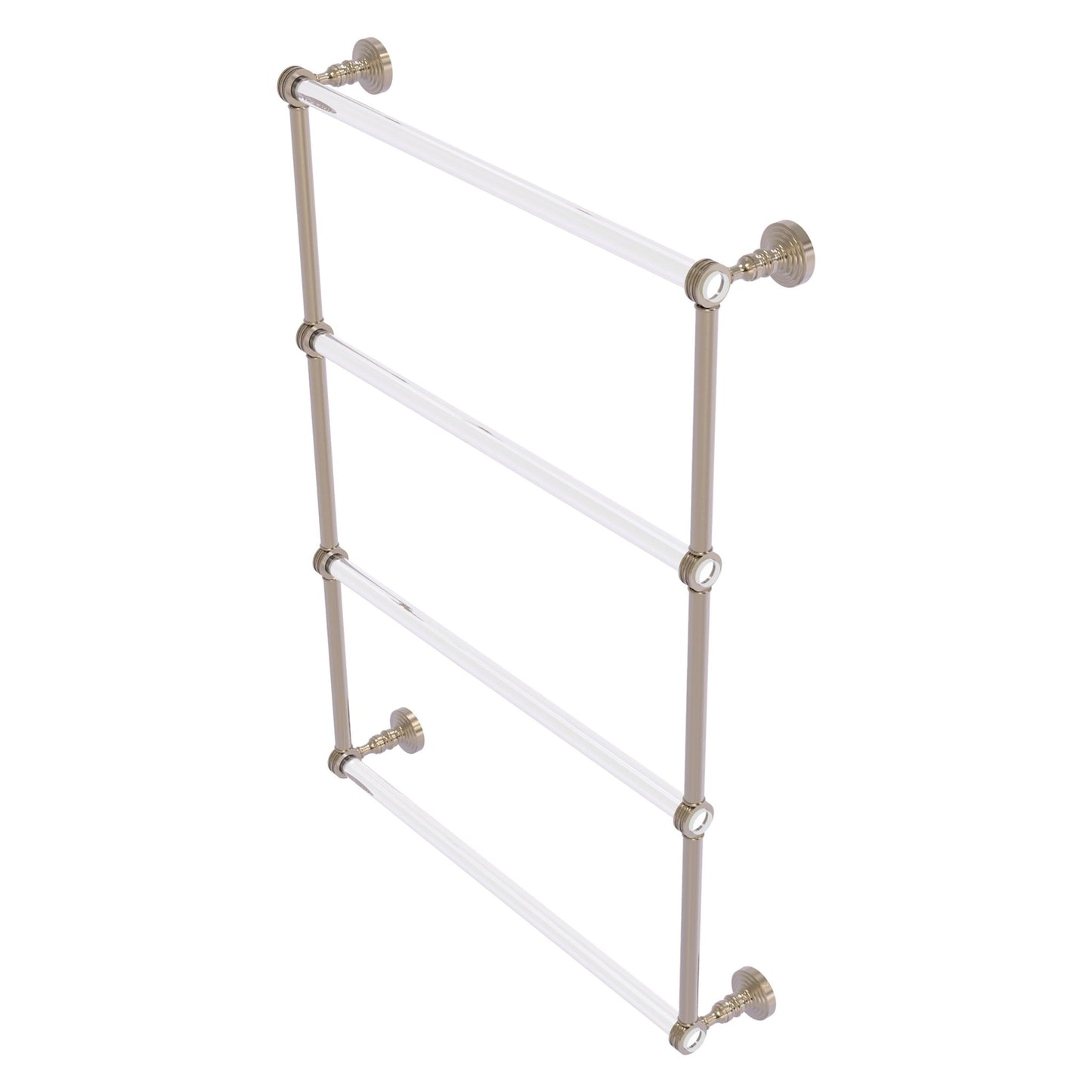 Allied Brass Pacific Grove 26.2" x 4.7" Antique Pewter Solid Brass 4-Tier Ladder Towel Bar With Dotted Accents