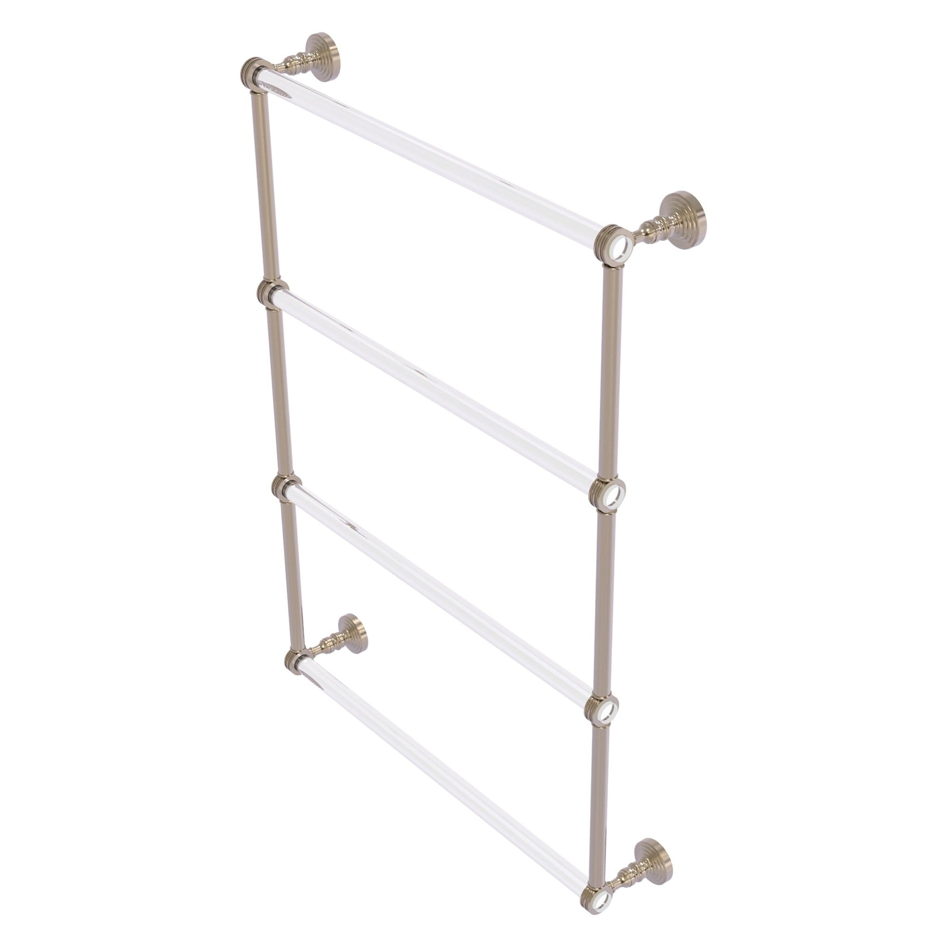 Allied Brass Pacific Grove 26.2" x 4.7" Antique Pewter Solid Brass 4-Tier Ladder Towel Bar With Dotted Accents