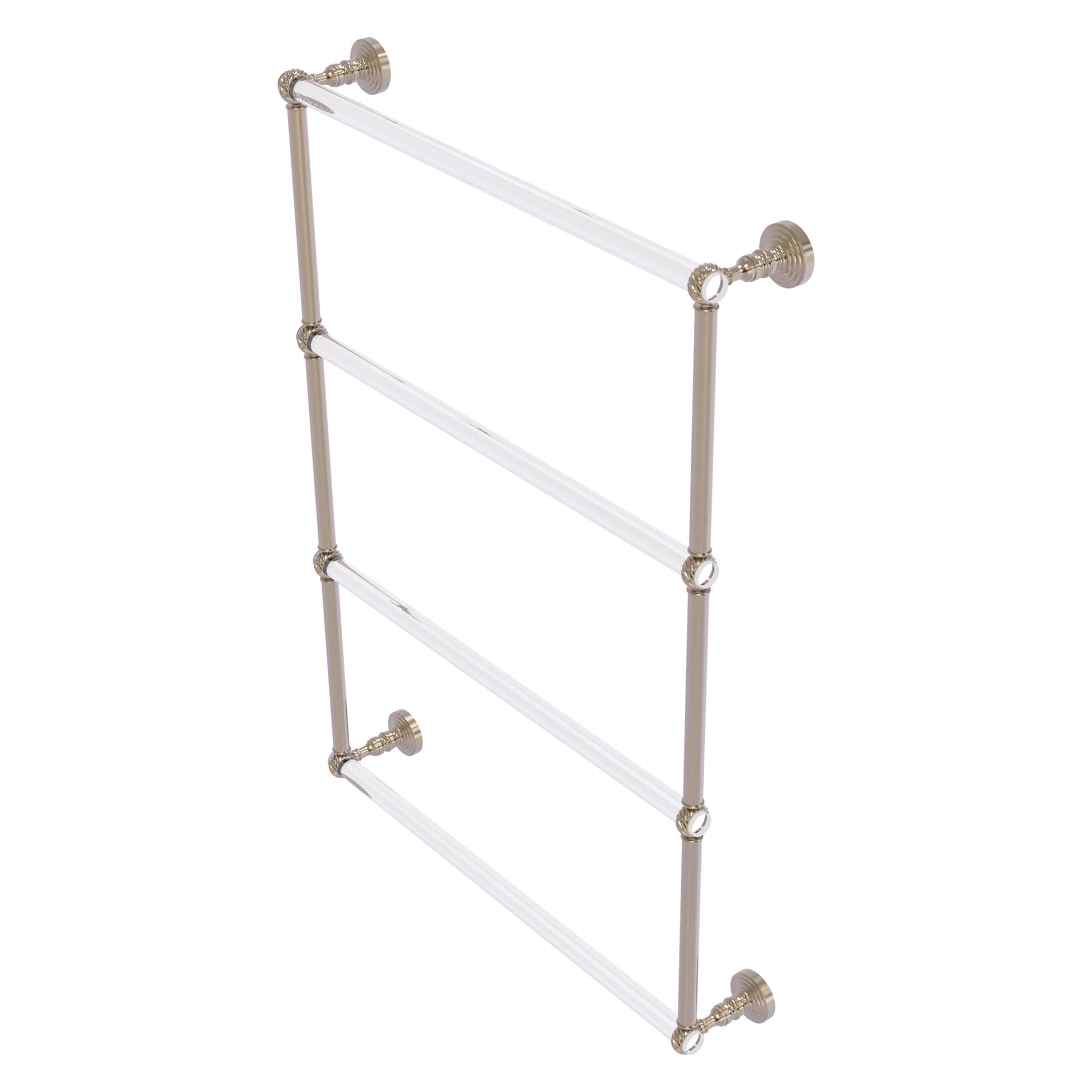 Allied Brass Pacific Grove 26.2" x 4.7" Antique Pewter Solid Brass 4-Tier Ladder Towel Bar With Twisted Accents