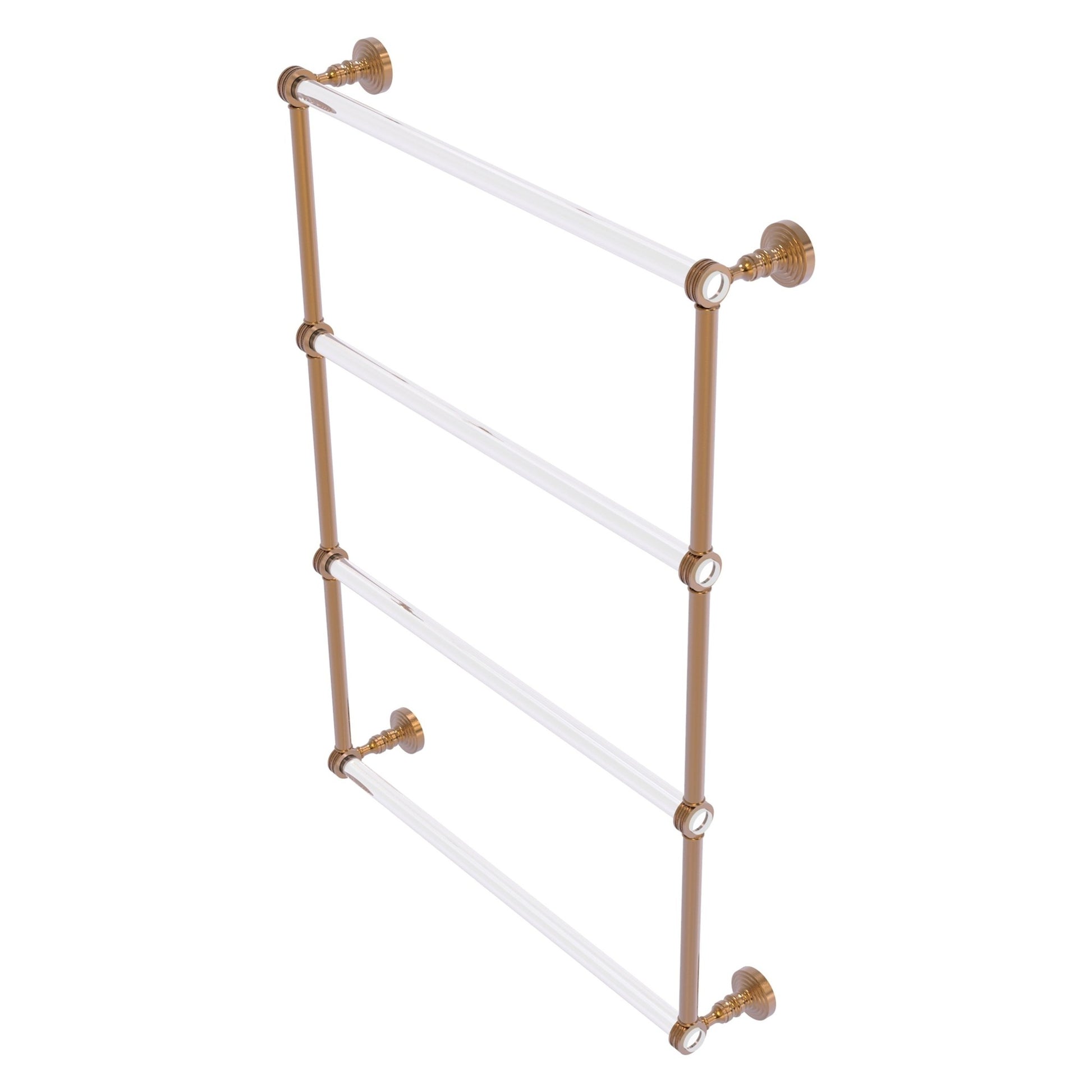 Allied Brass Pacific Grove 26.2" x 4.7" Brushed Bronze Solid Brass 4-Tier Ladder Towel Bar With Dotted Accents