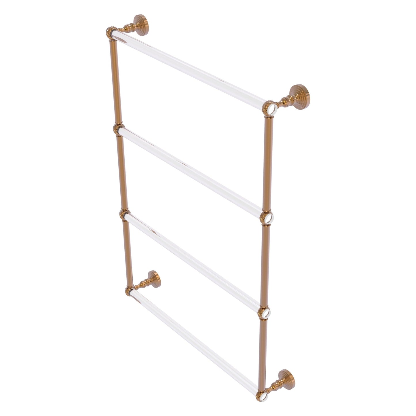Allied Brass Pacific Grove 26.2" x 4.7" Brushed Bronze Solid Brass 4-Tier Ladder Towel Bar With Twisted Accents