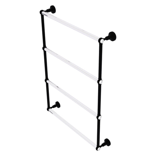 Allied Brass Pacific Grove 26.2" x 4.7" Matte Black Solid Brass 4-Tier Ladder Towel Bar With Twisted Accents