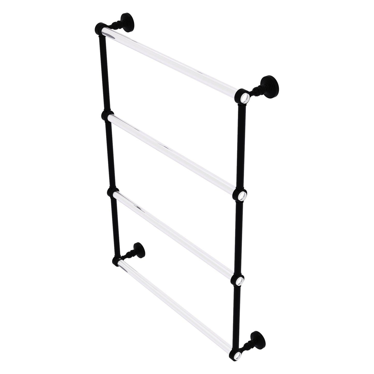 Allied Brass Pacific Grove 26.2" x 4.7" Matte Black Solid Brass 4-Tier Ladder Towel Bar
