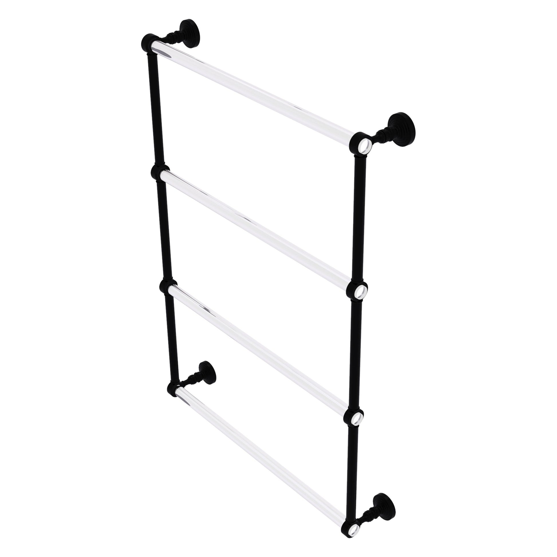 Allied Brass Pacific Grove 26.2" x 4.7" Matte Black Solid Brass 4-Tier Ladder Towel Bar