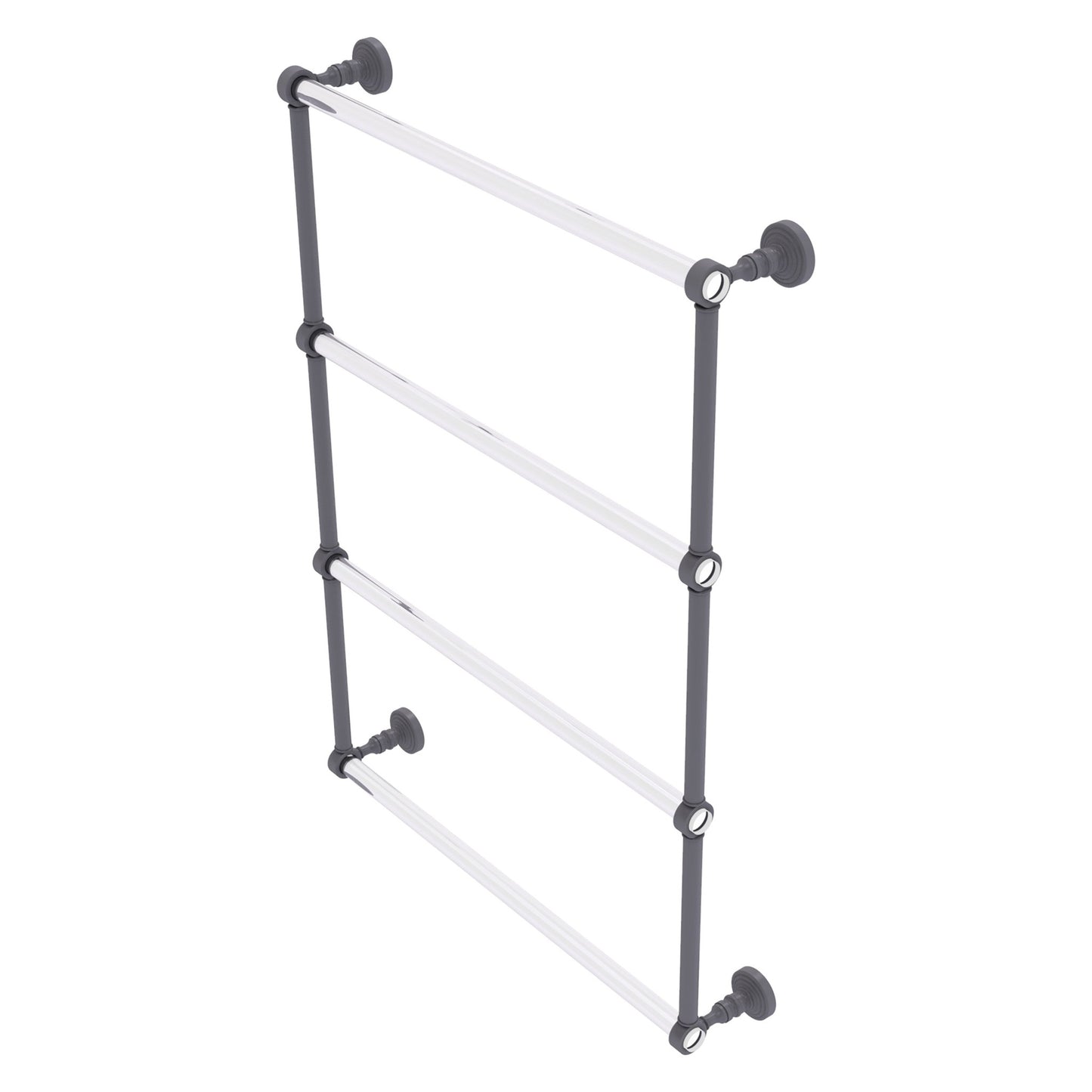 Allied Brass Pacific Grove 26.2" x 4.7" Matte Gray Solid Brass 4-Tier Ladder Towel Bar