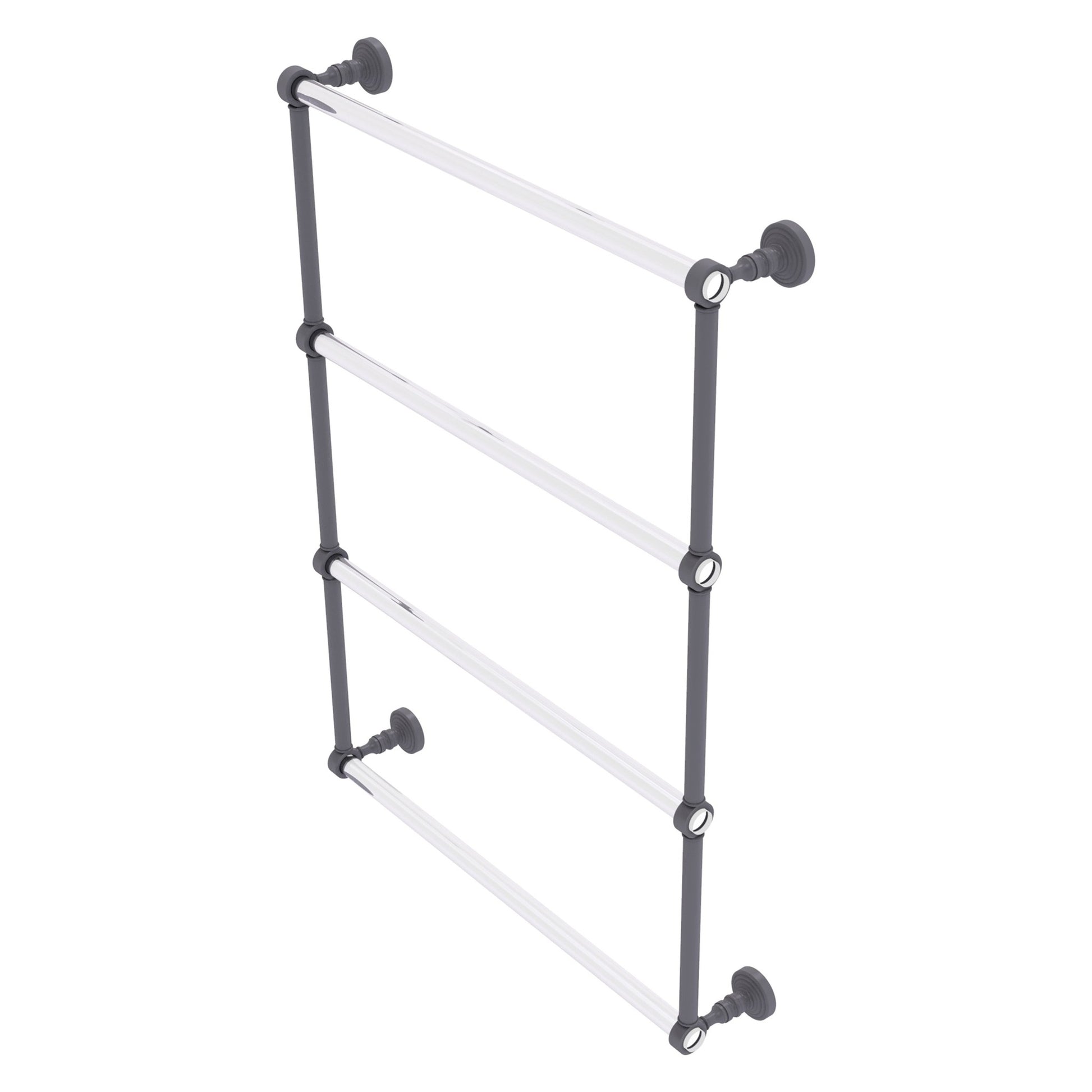 Allied Brass Pacific Grove 26.2" x 4.7" Matte Gray Solid Brass 4-Tier Ladder Towel Bar